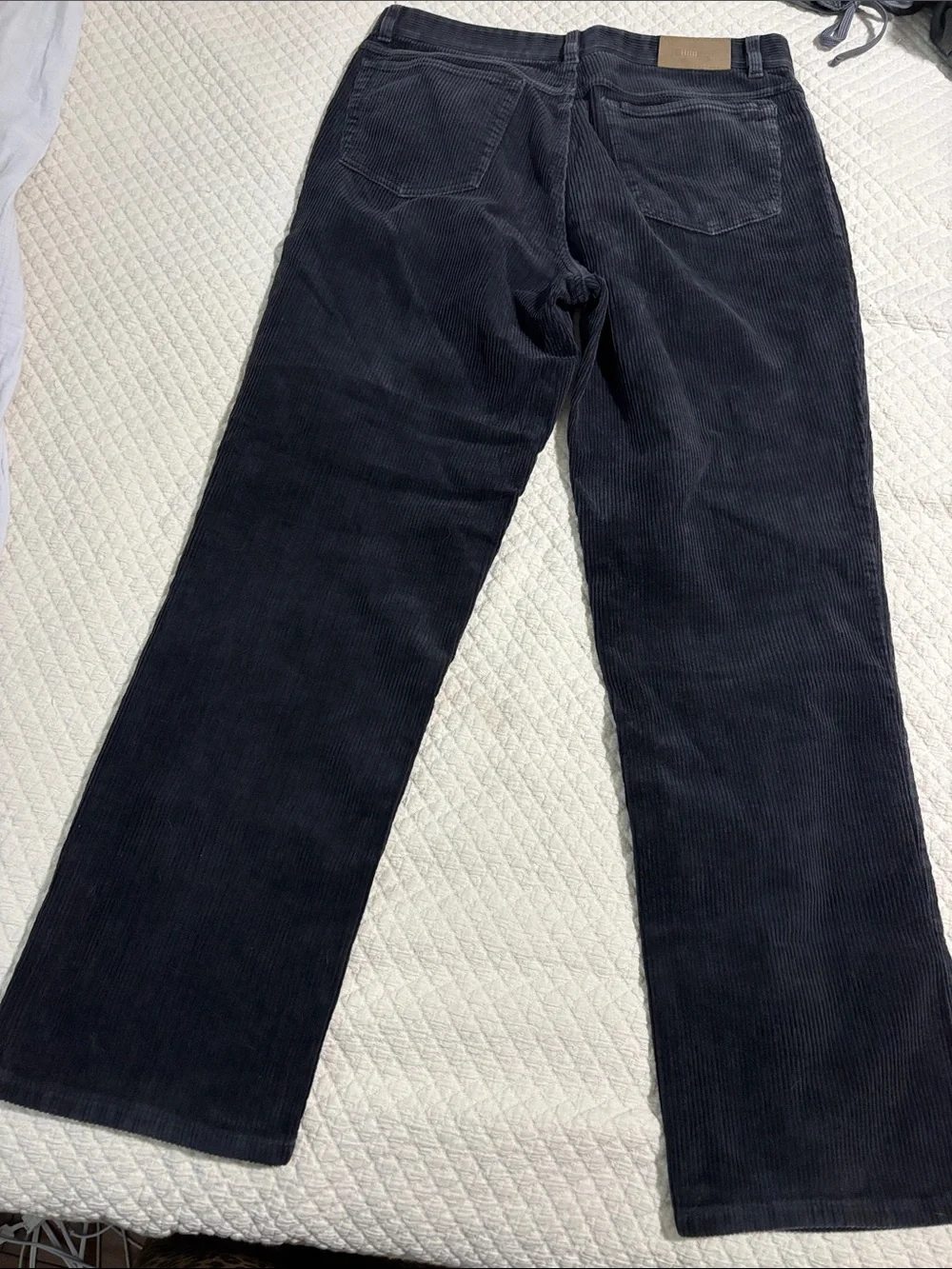 Men's Dark Corduroy Trousers - Classic Straight Fit